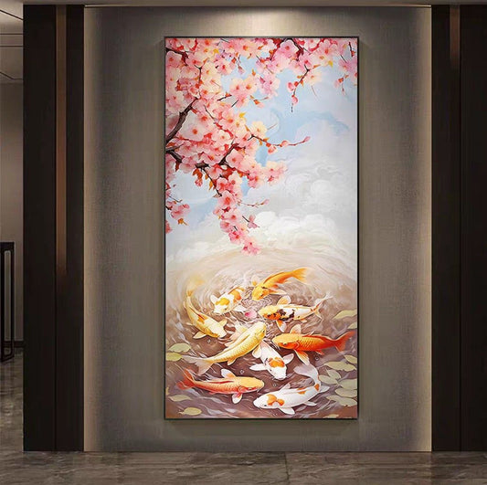 Onlookers Art | Oil Painting | 9 FisHes Oil Painting