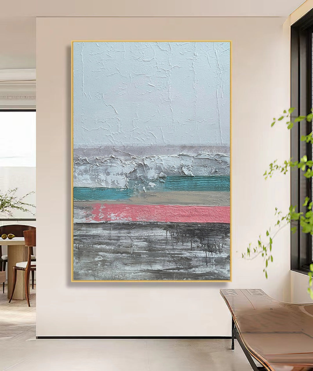 Onlookers Art | Oil Painting | Terra Cotta Abstract Oil Painting