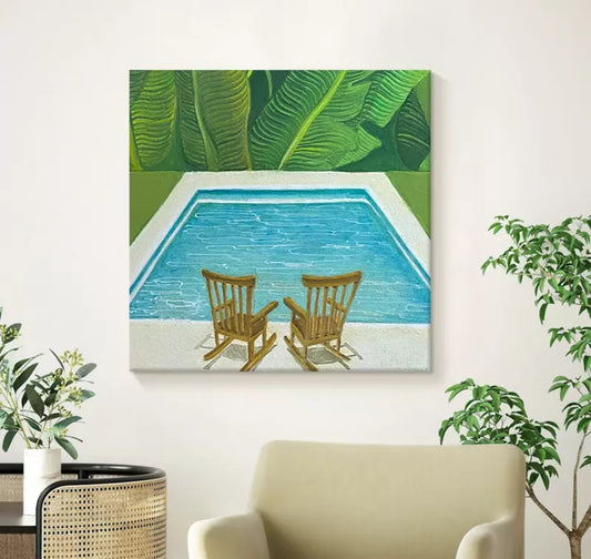 Onlookers Art | Oil Painting | PoolSide Oil Painting