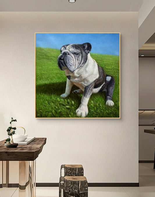 Onlookers Art | Oil Painting | Bulldog Bravado Oil Painting