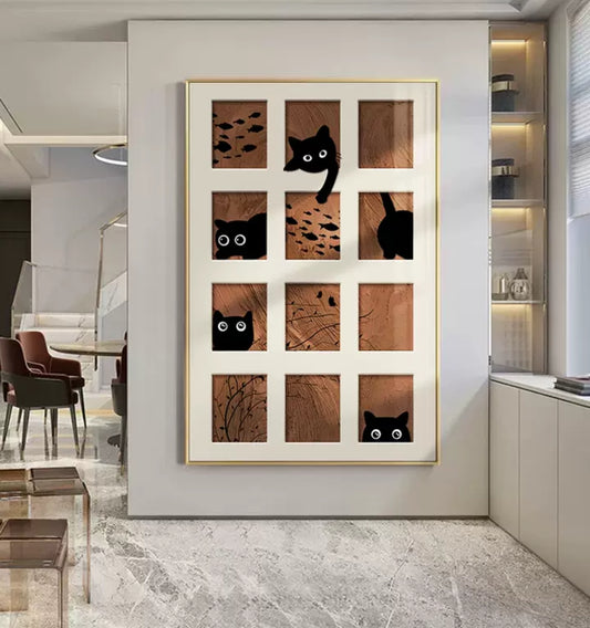 Onlookers Art | Art Painting | Cutie Cat Art Painting