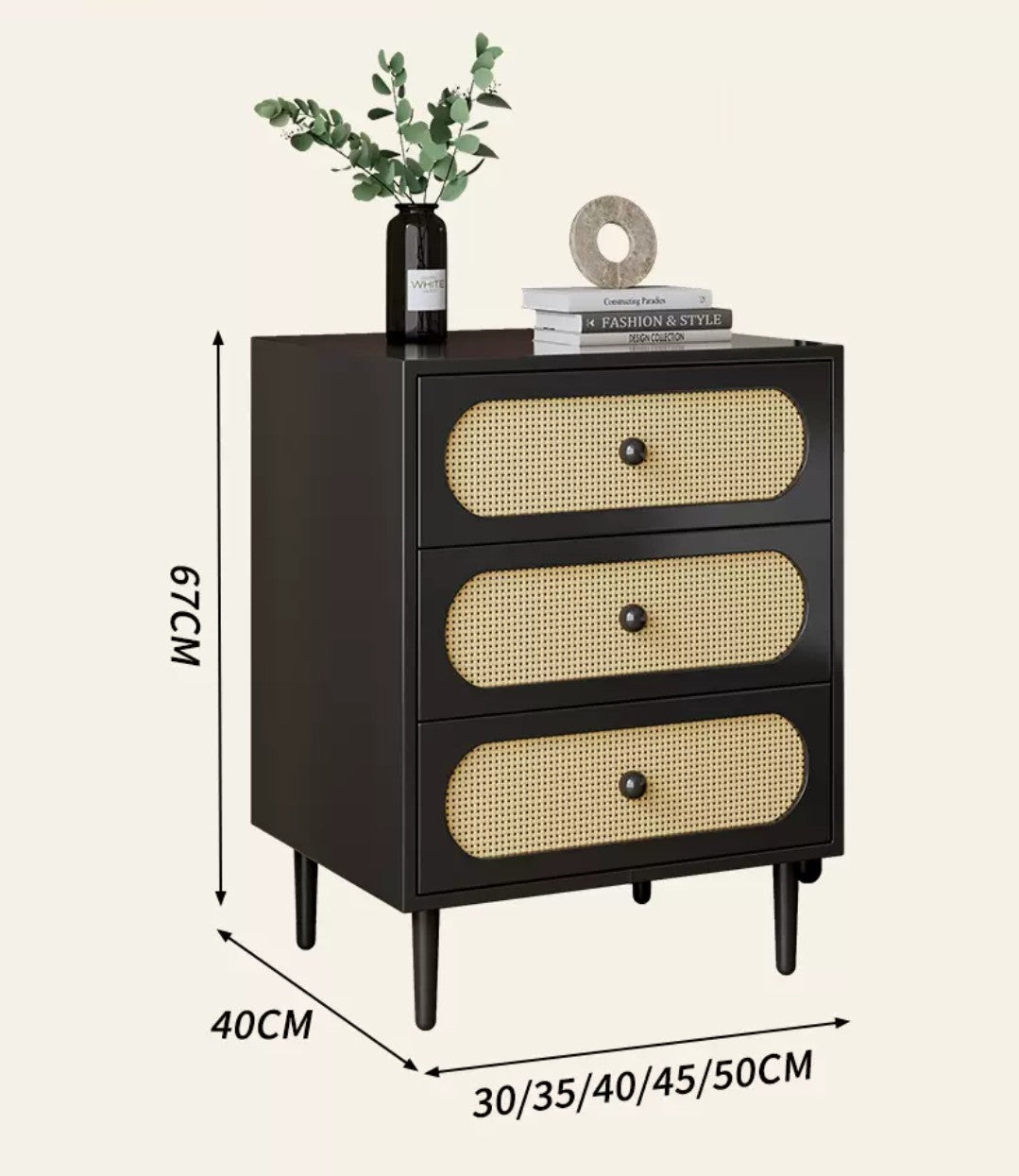 ラタングローブベッドサイドテーブル