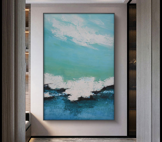 Onlookers Art | Oil Painting | Blue Dance Abstract Oil Painting