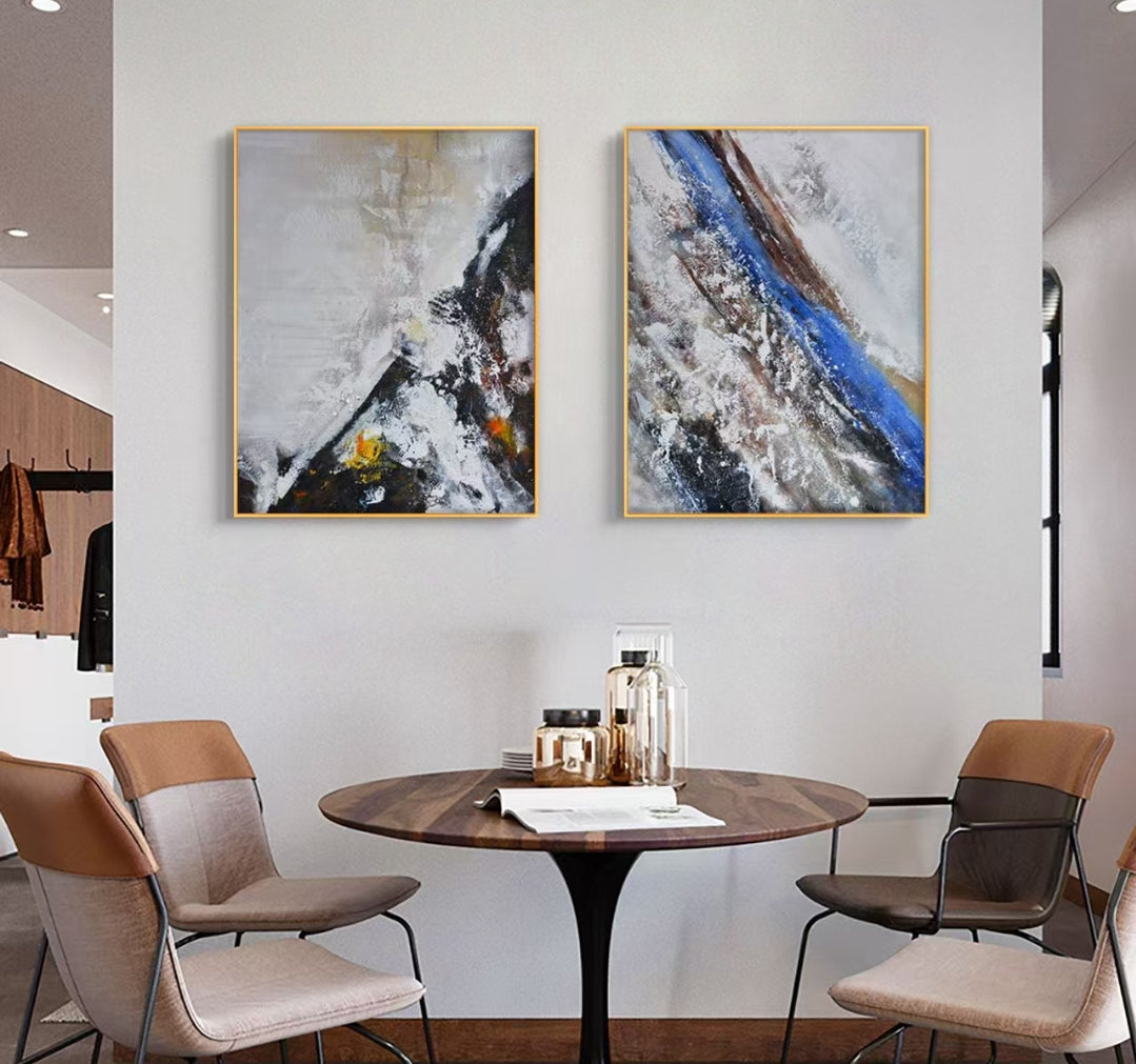 Onlookers Art | Oil Painting | Winter Abstract Oil Painting