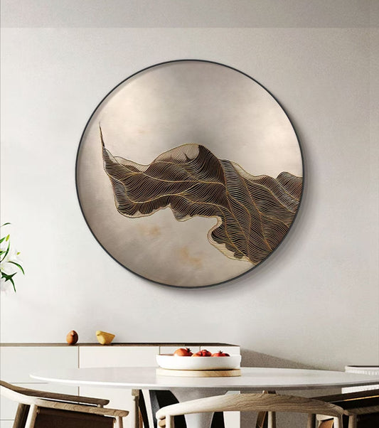 Onlookers Art | Oil Painting | Golden Radiance Round Oil Painting