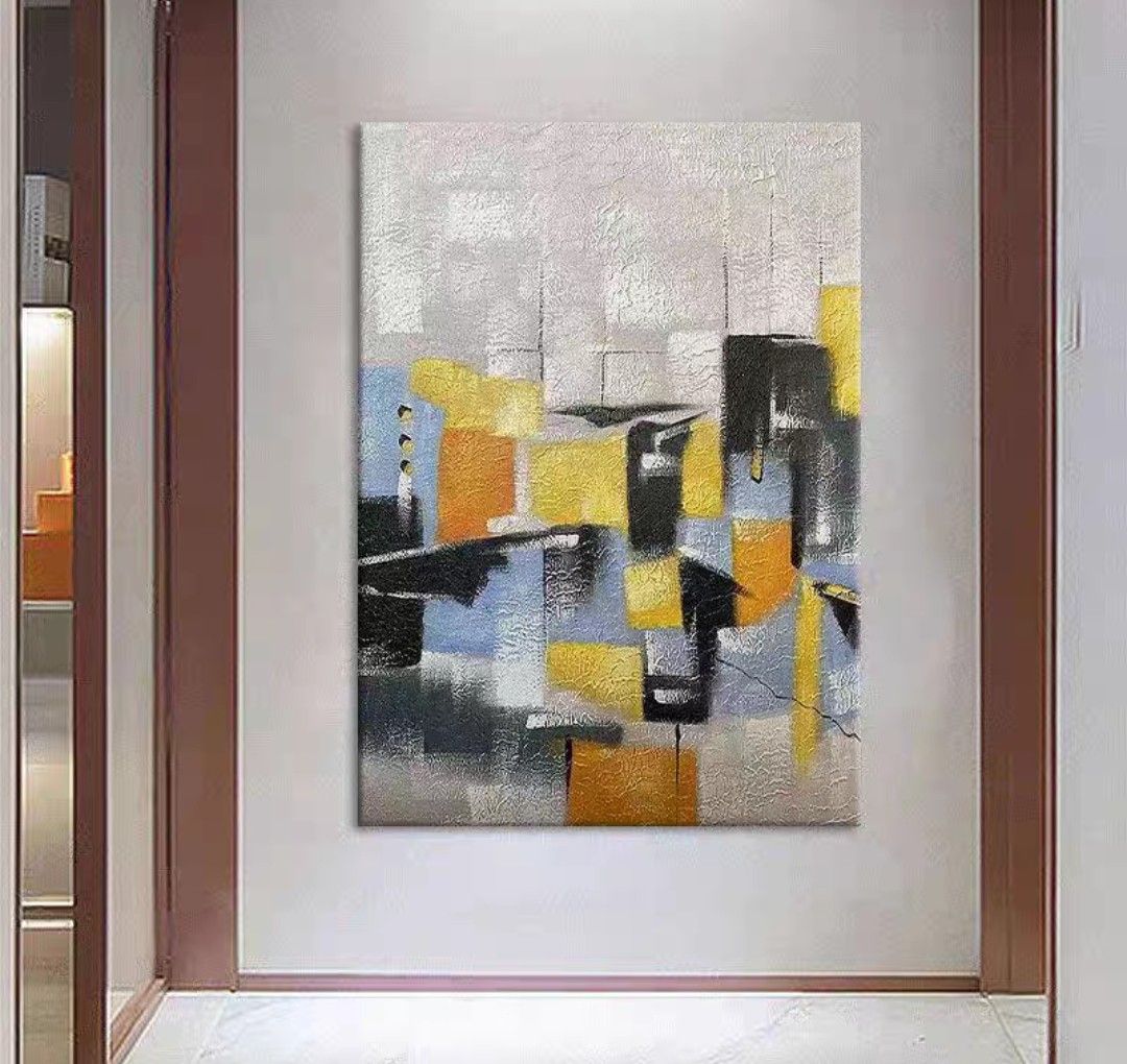 Onlookers Art | Oil Painting | BleU Abstract Oil Painting