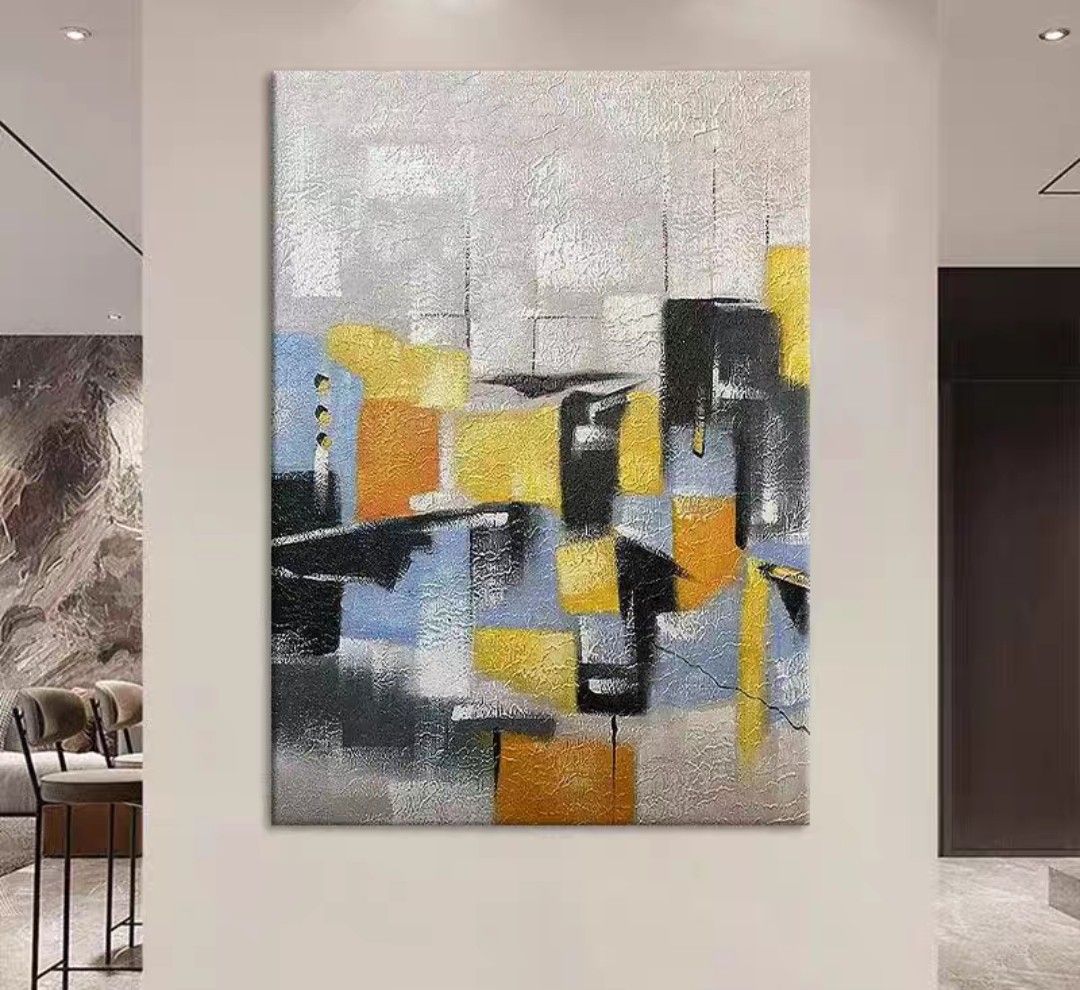 Onlookers Art | Oil Painting | BleU Abstract Oil Painting