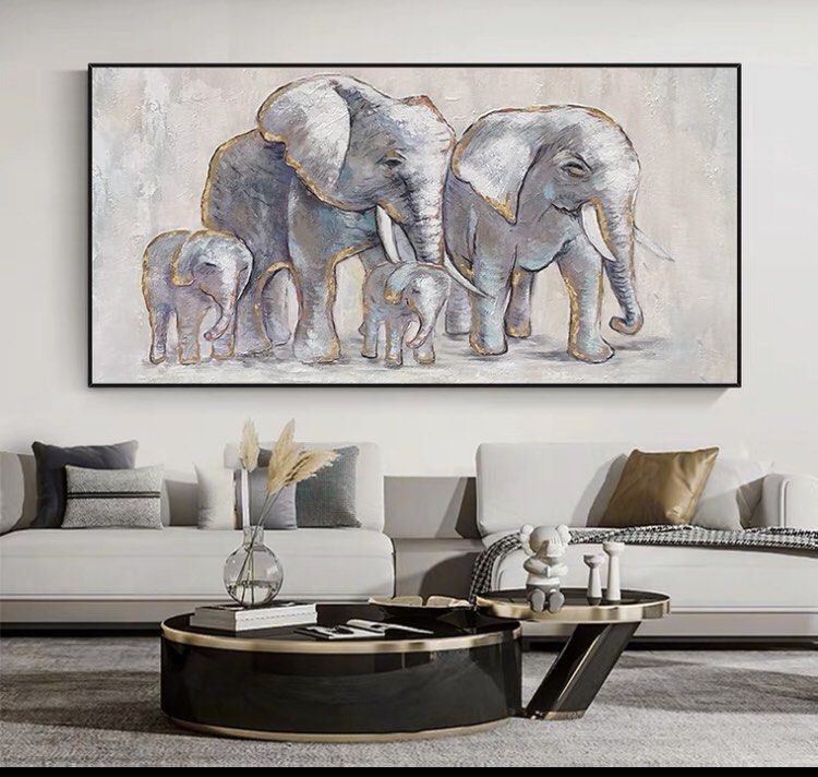 Onlookers Art | Oil Painting | ELe Elephant Oil Painting