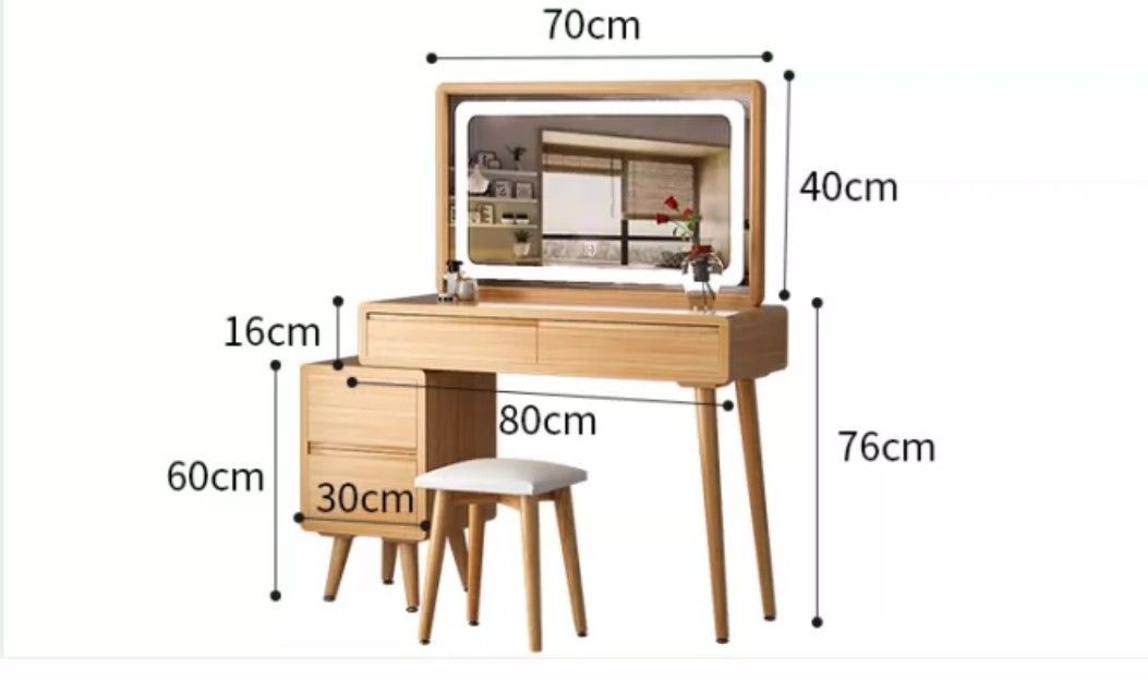 FaNn パインウッド化粧台ドレッシングテーブル