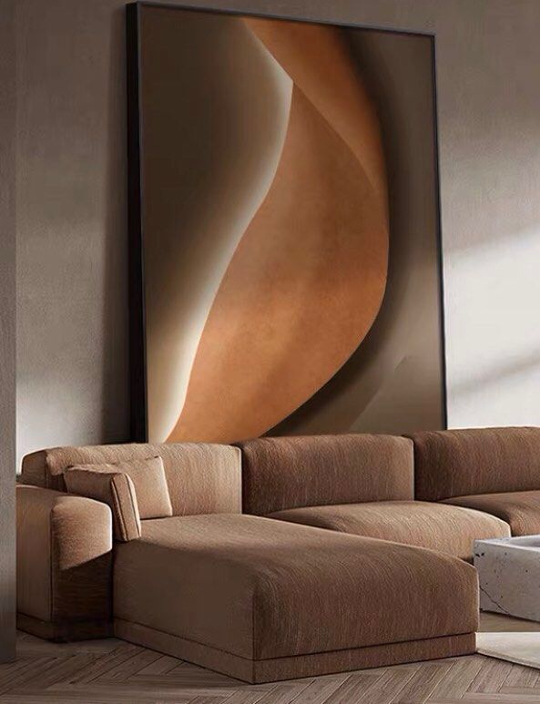 Onlookers Art | Art Painting | GolDeN broWn CUrVE art painting