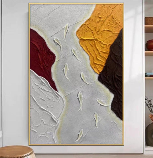 Onlookers Art | Oil Painting | KOi fisheS Oil painting