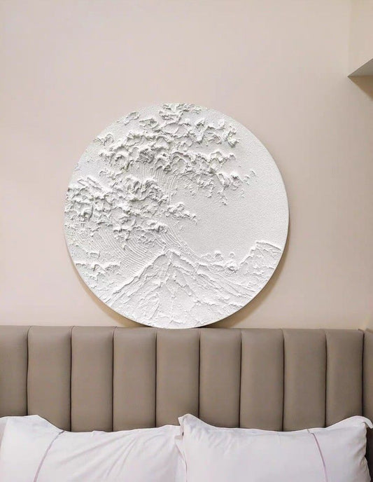 Onlookers Art | Unique Art | Mae Abstract Round Oil Painting