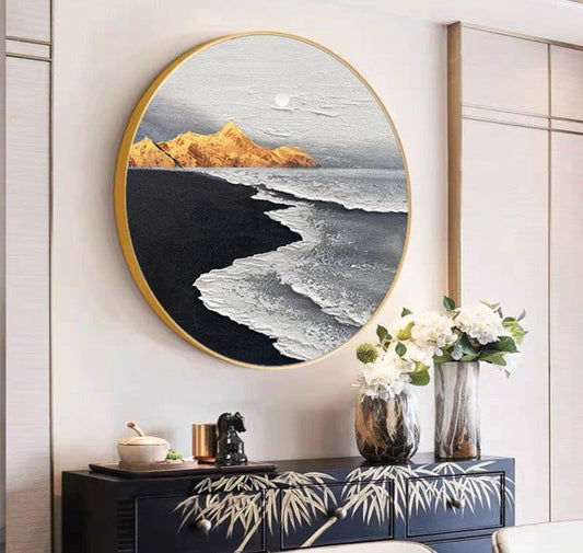 Onlookers Art | Oil Painting | MeRie Sea Round Oil Painting