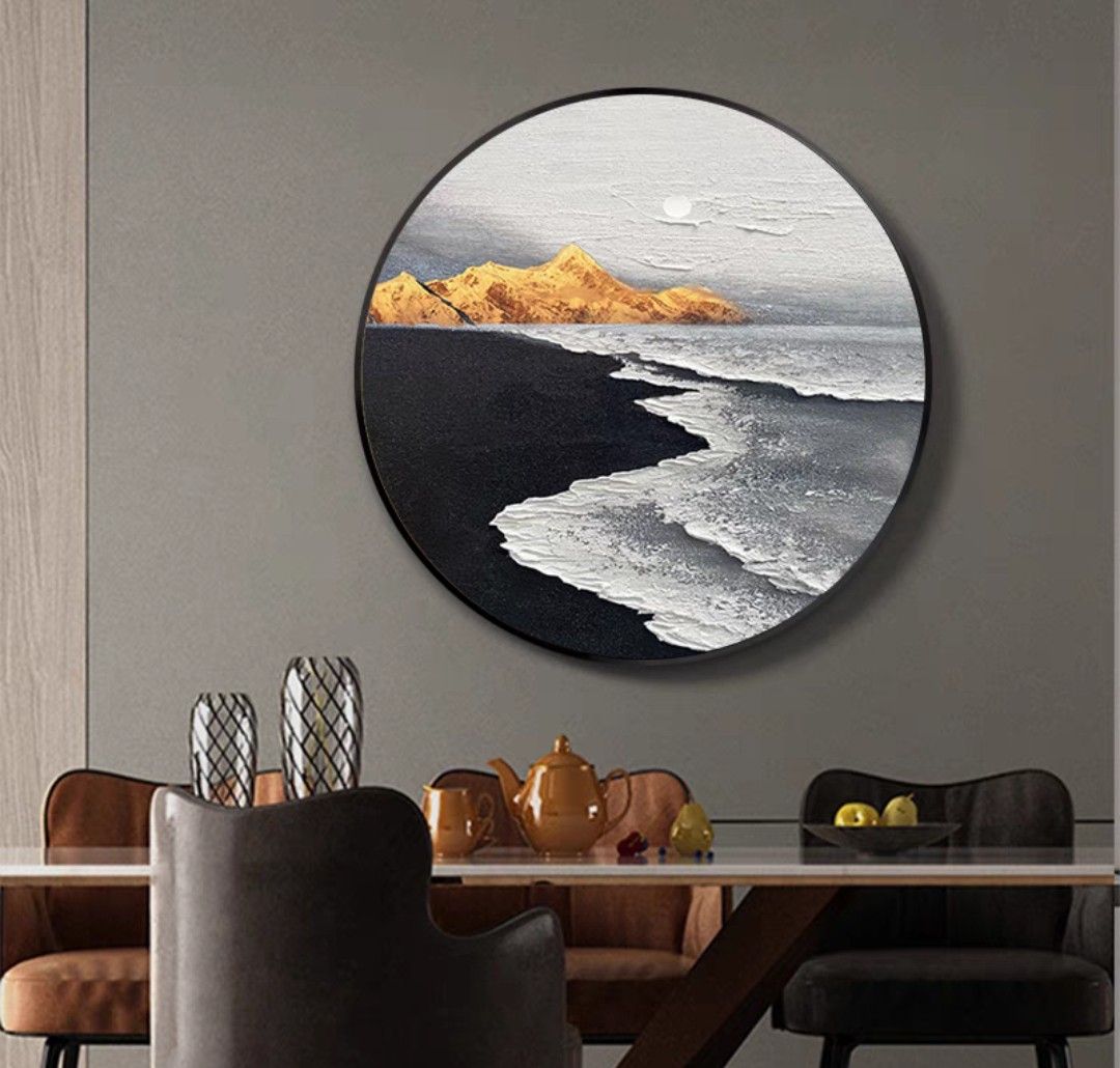 Onlookers Art | Oil Painting | MeRie Sea Round Oil Painting