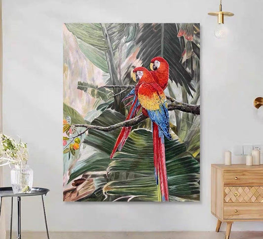 Onlookers Art | Oil Painting | Parrot Oil Painting