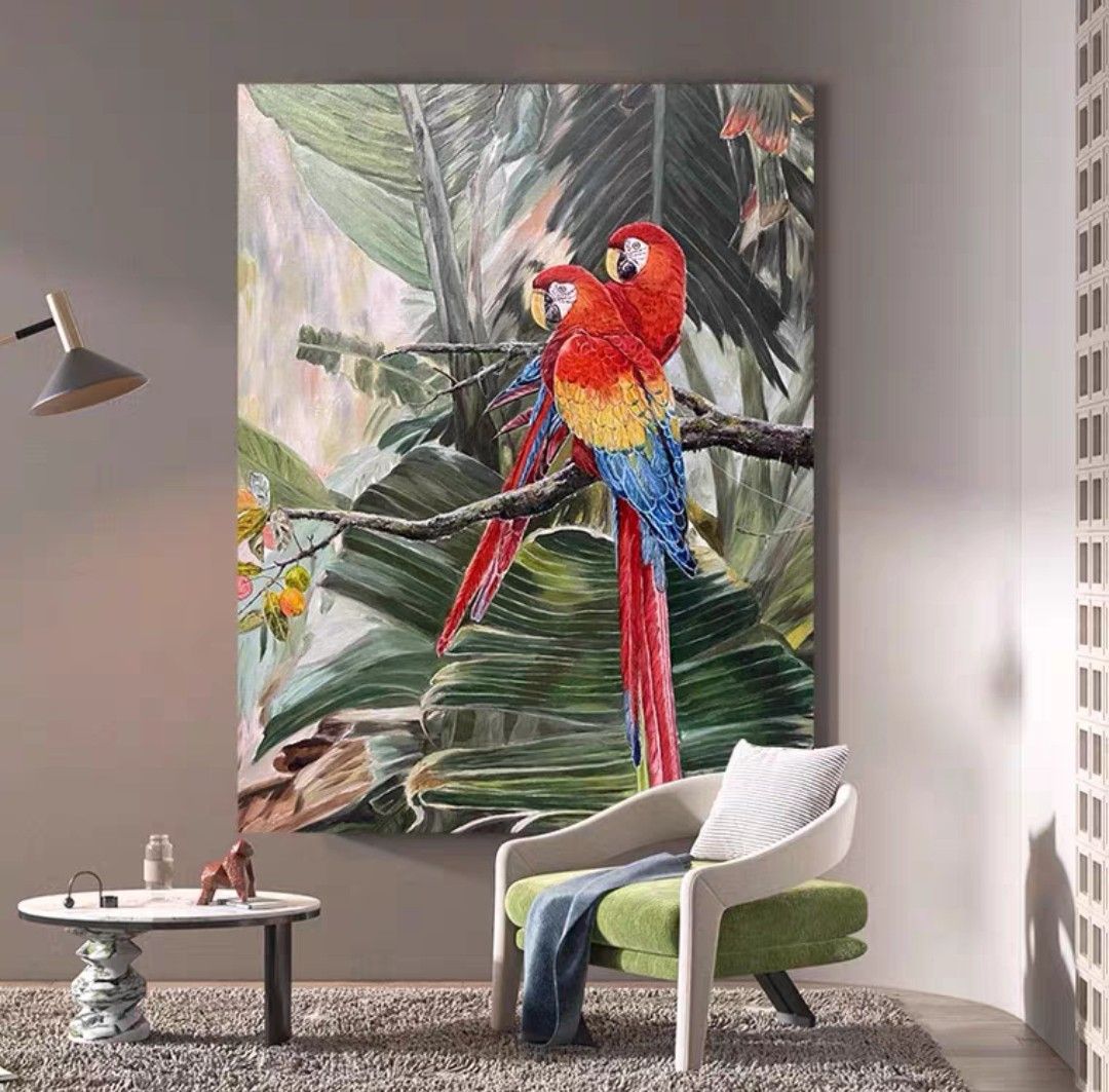 Onlookers Art | Oil Painting | Parrot Oil Painting