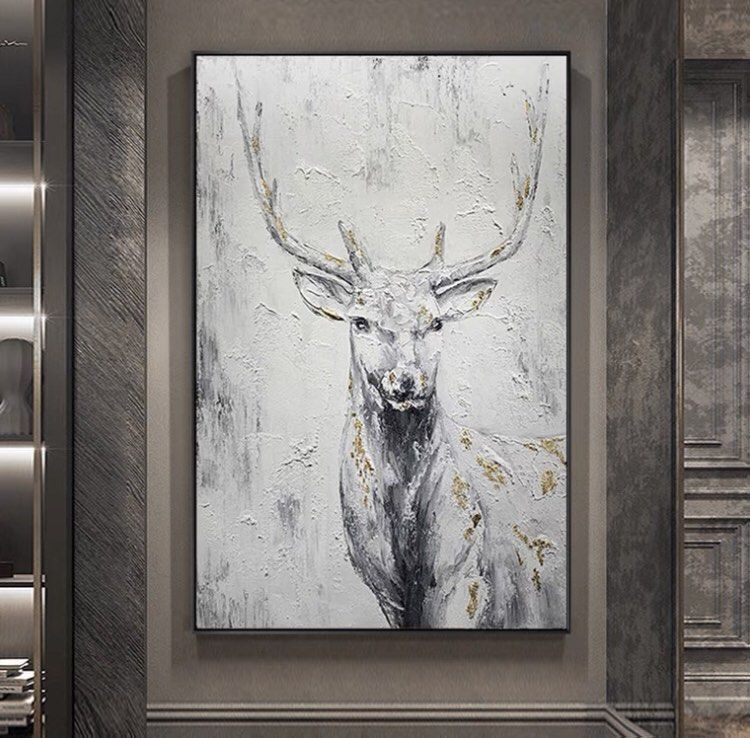 Onlookers Art | Oil Painting | QuZa Deer Oil Painting