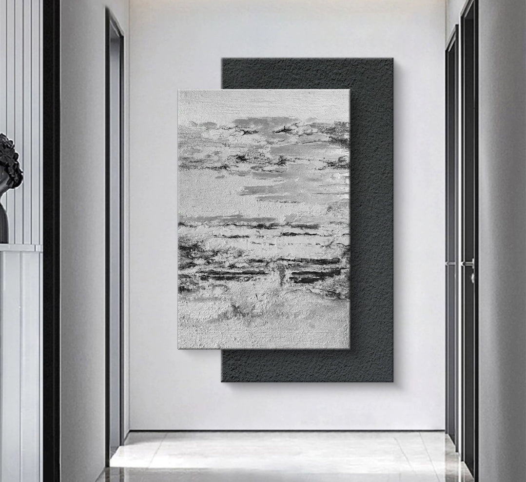 Onlookers Art | Oil Painting | Neutral Drift Abstract Oil Painting