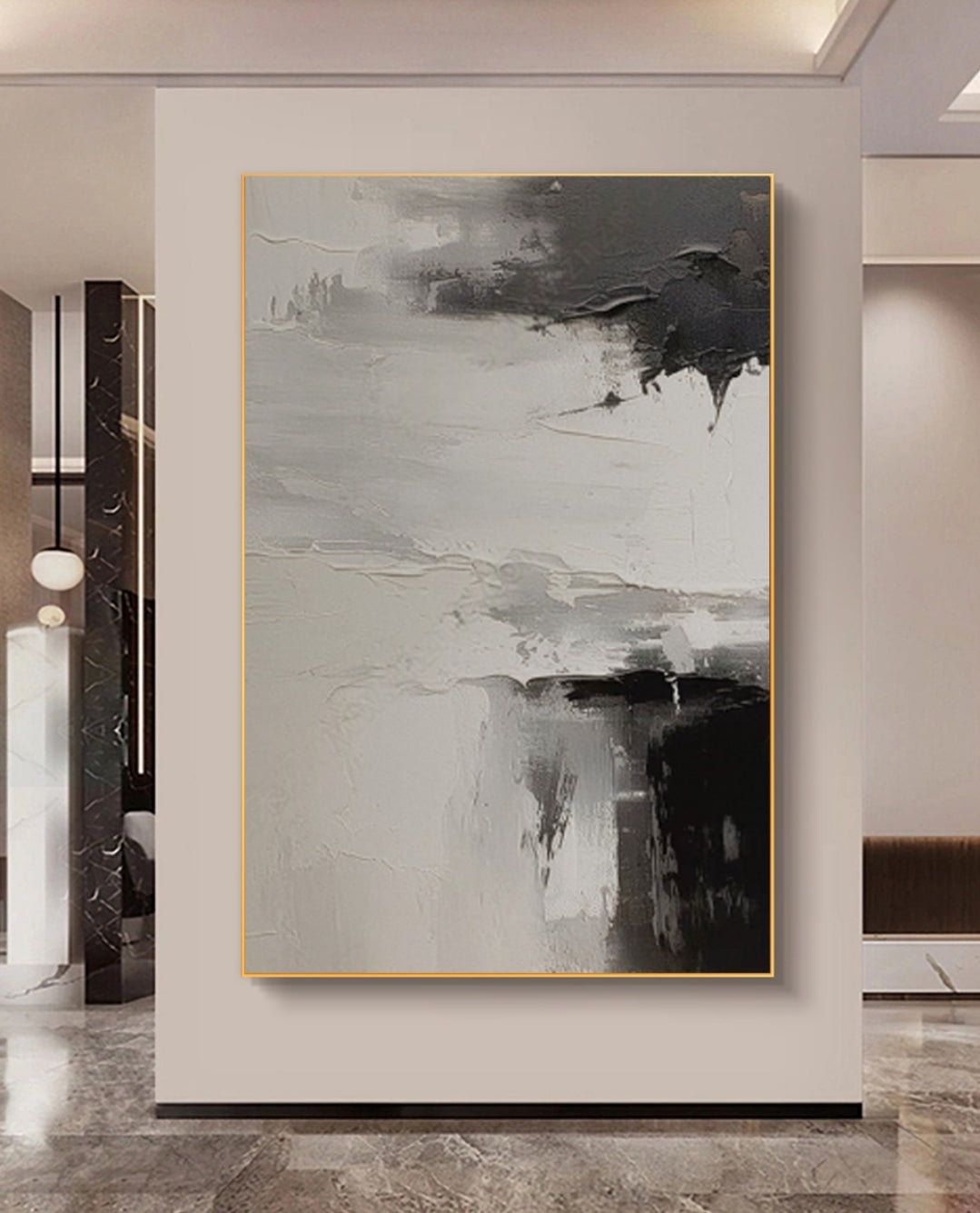Onlookers Art | Oil Painting | Noir Et Blanc Abstract Oil Painting
