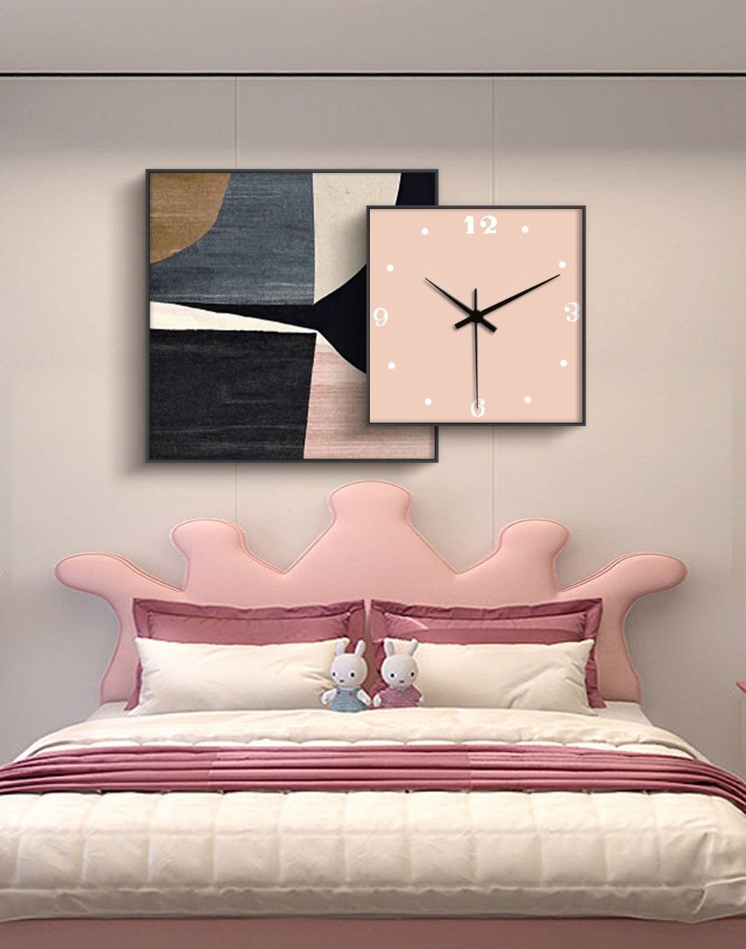 LoveY Abstract Oil Painting + Clock