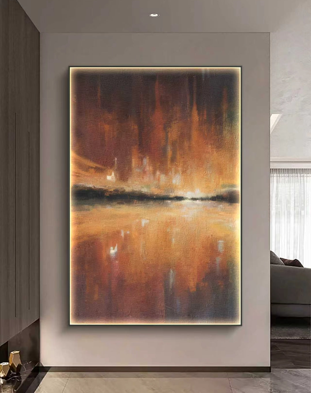 Embers of the Horizon Abstract Oil Painting