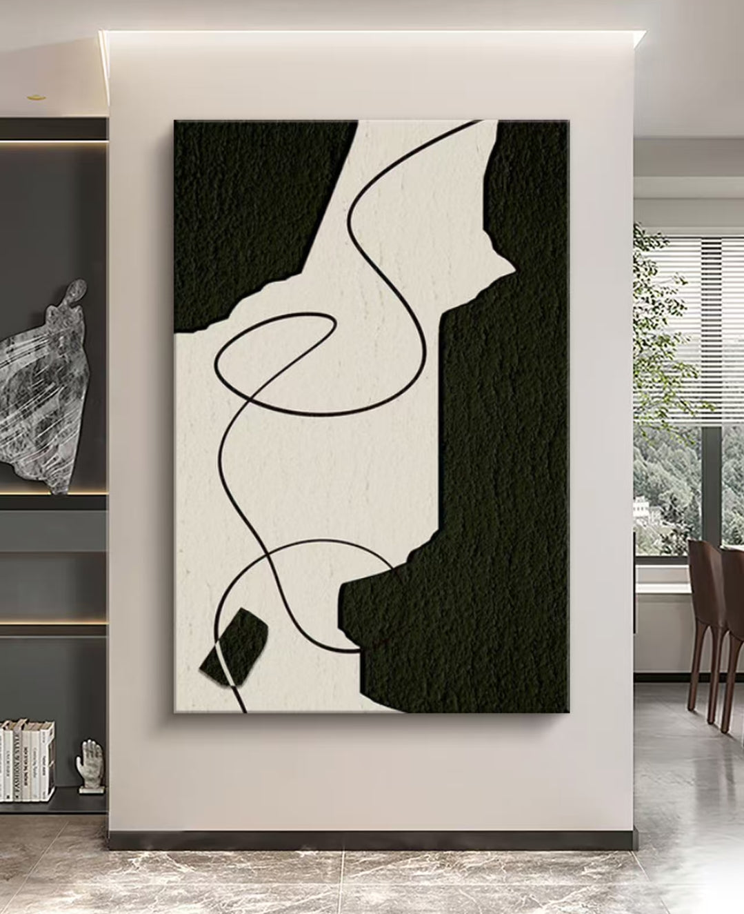 Onlookers Art | Oil Painting | Monotone Motion Abstract Oil Painting