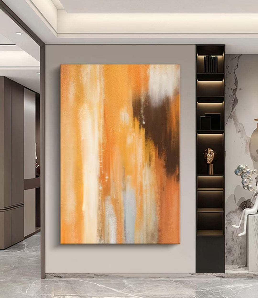 Onlookers Art | Oil Painting | Ashen Glow Abstract Oil Painting