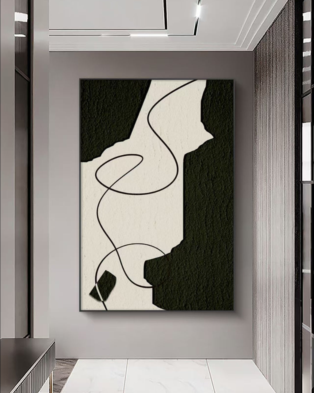 Onlookers Art | Oil Painting | Monotone Motion Abstract Oil Painting