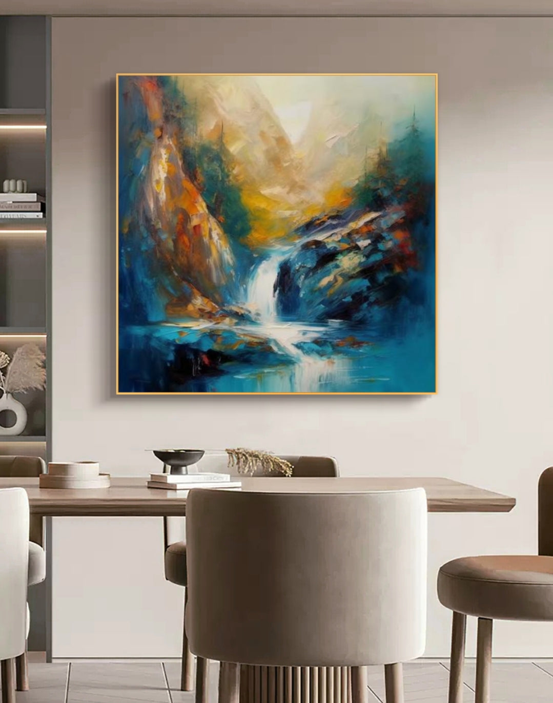Flow Motion Waterfall Oil Painting