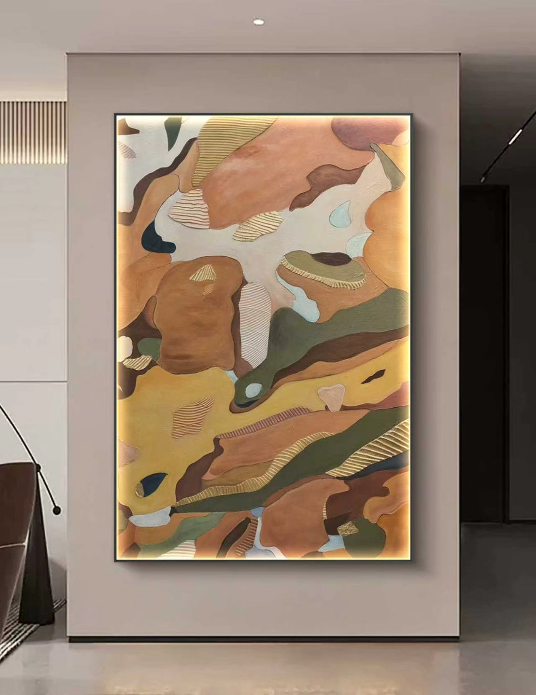 Earthen Symphony Abstract Oil Painting