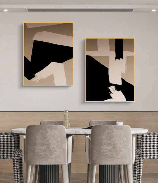 Onlookers Art | Oil Painting | Cocoa Nightfall Abstract Oil Painting