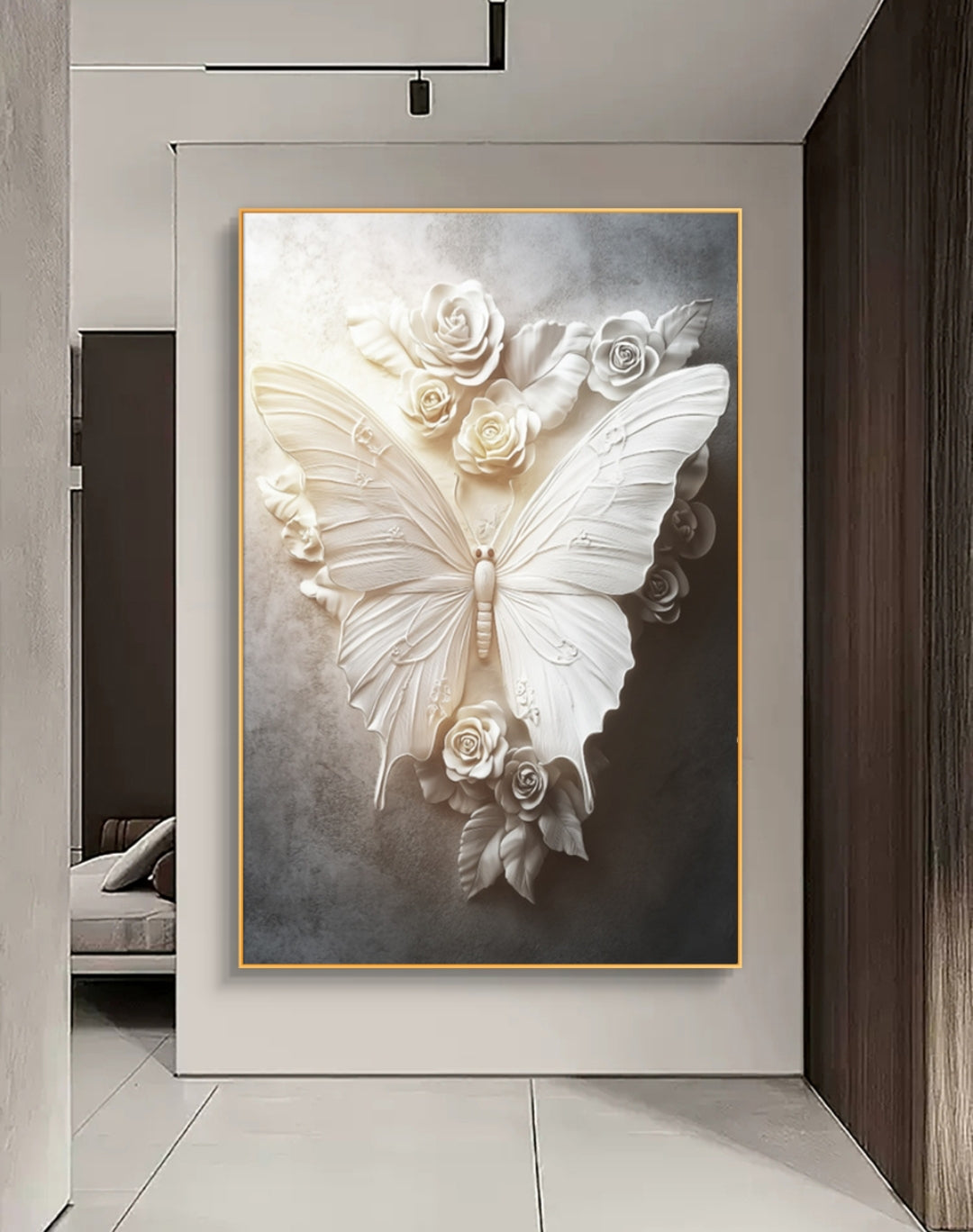 Onlookers Art | Art Painting | Butterfly Floral Art Painting