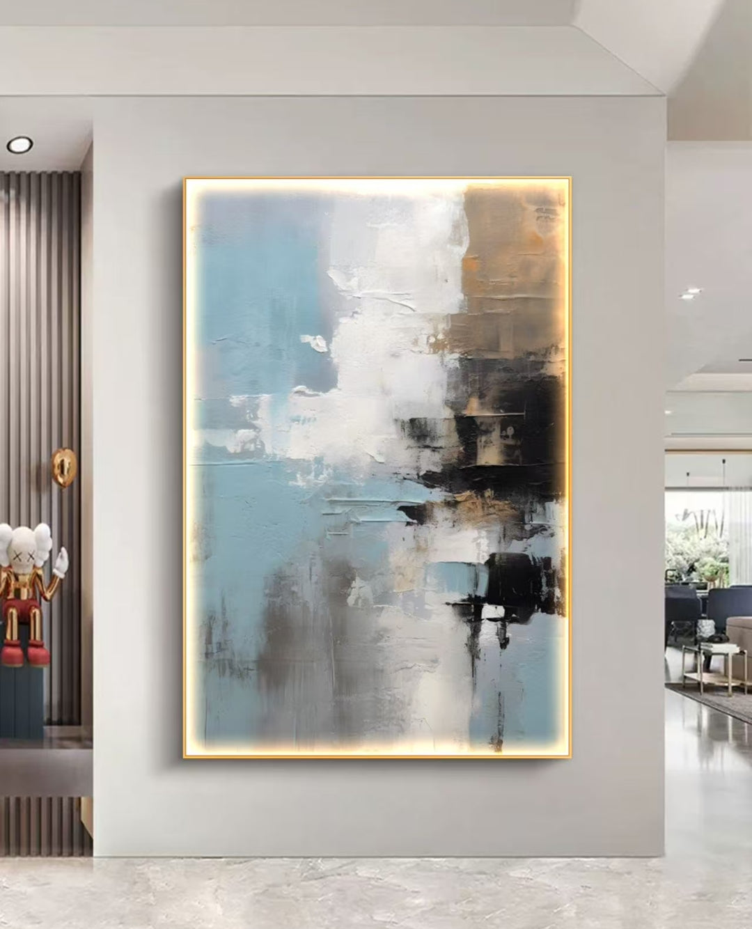 Onlookers Art | NAVI ABSTRACT OIL PAINTING 80 X 120CM BLACK
