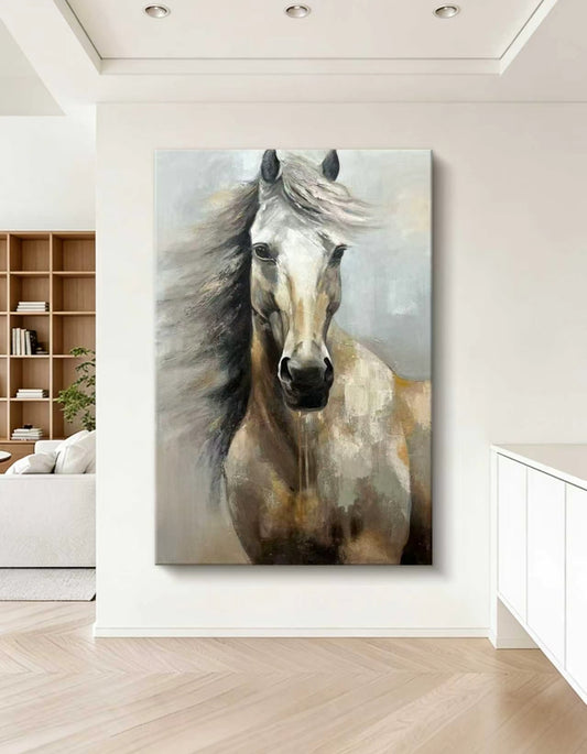 White Horse Oil Painting