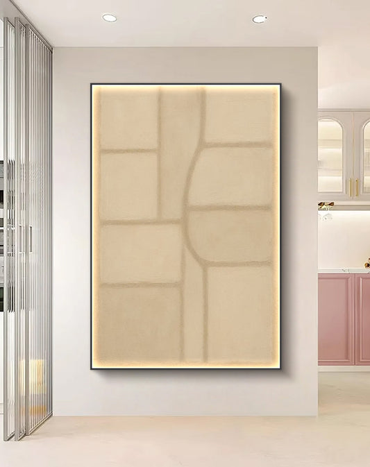 Onlookers Art | Oil Painting | Neutral Flow Abstract Oil Painting