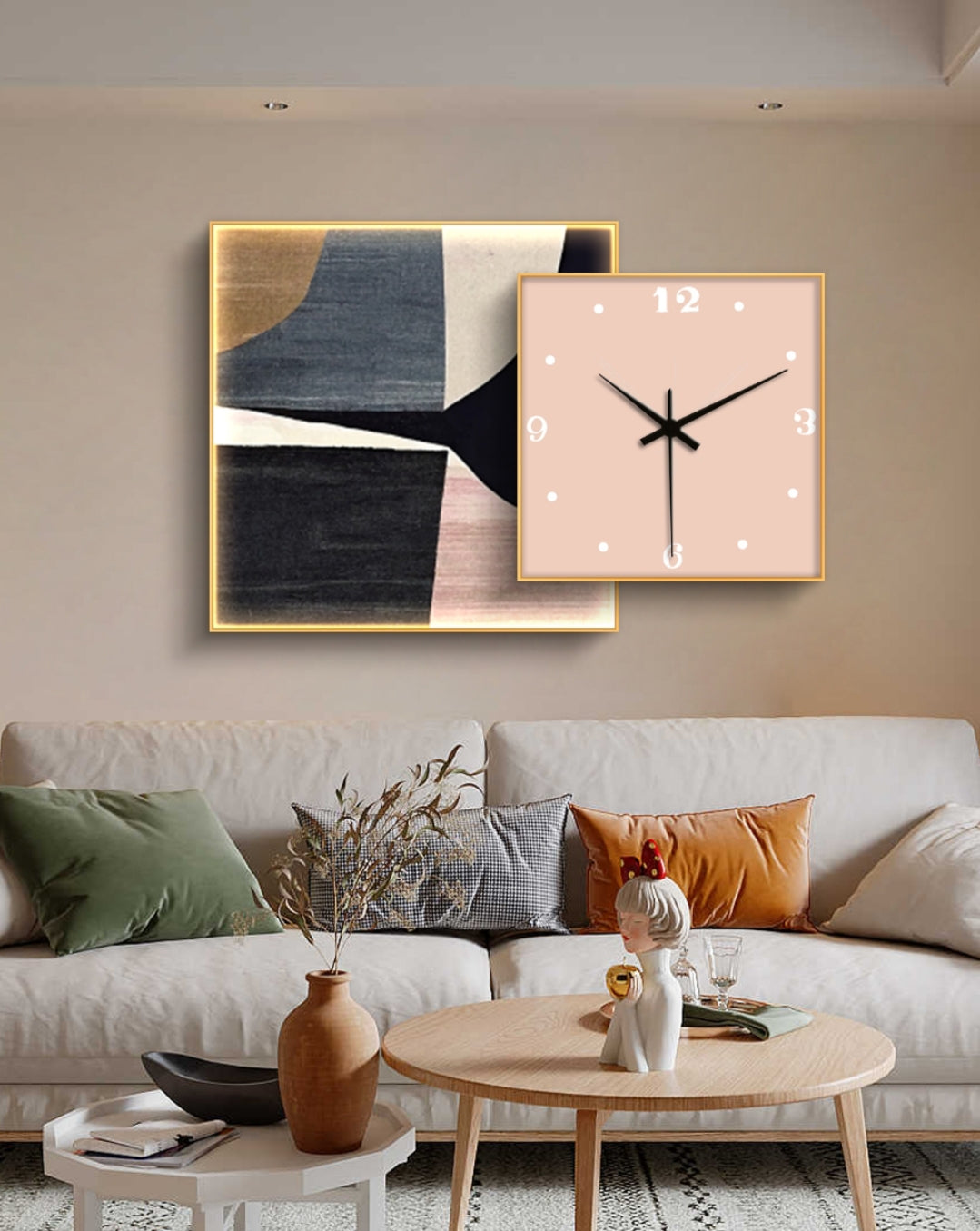 Onlookers Art | Oil Painting | LoveY Abstract Oil Painting + Clock