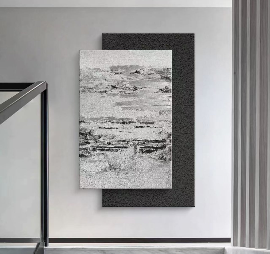 Onlookers Art | Oil Painting | Neutral Drift Abstract Oil Painting