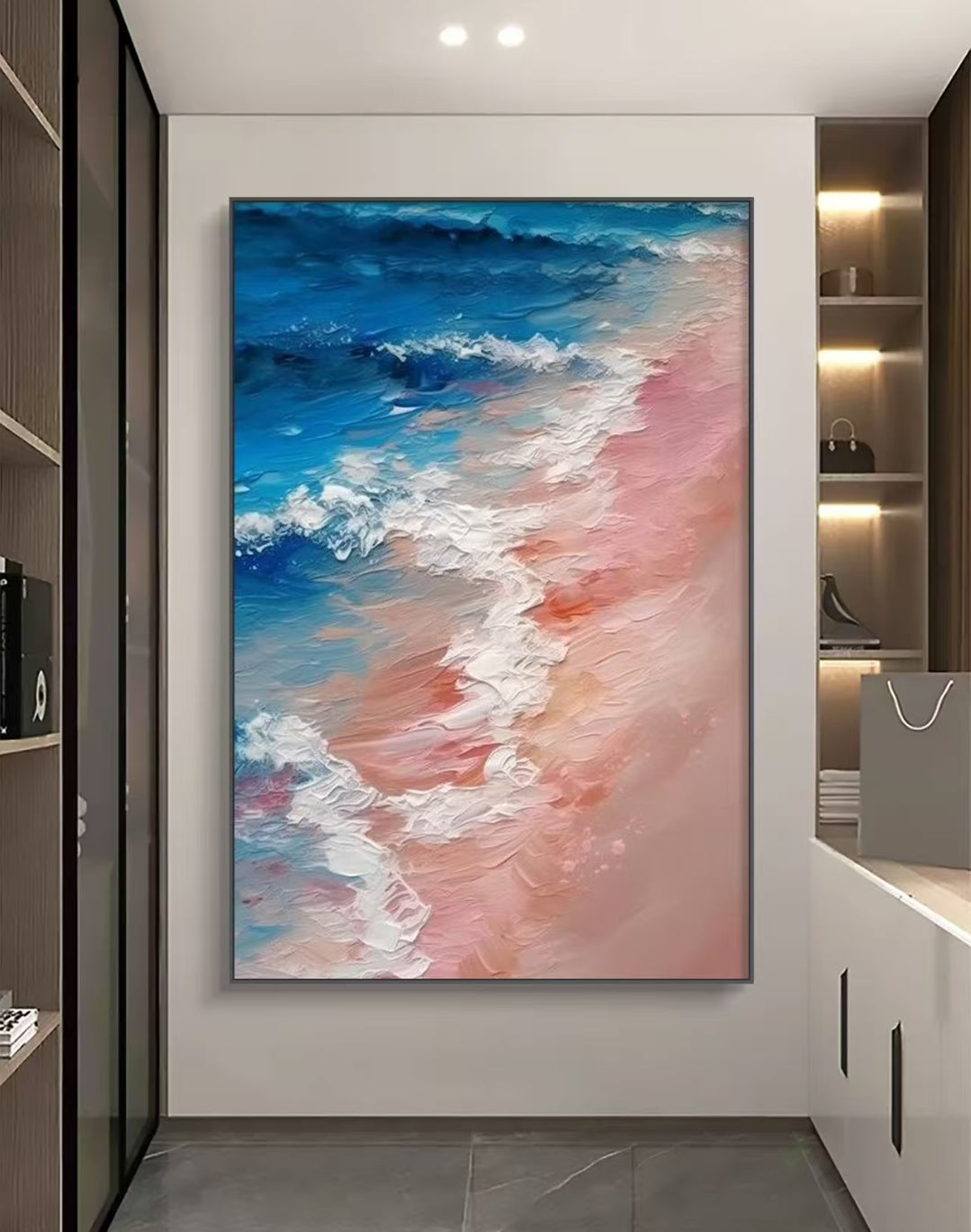 Onlookers Art | Oil Painting | Pink Sea Oil Painting