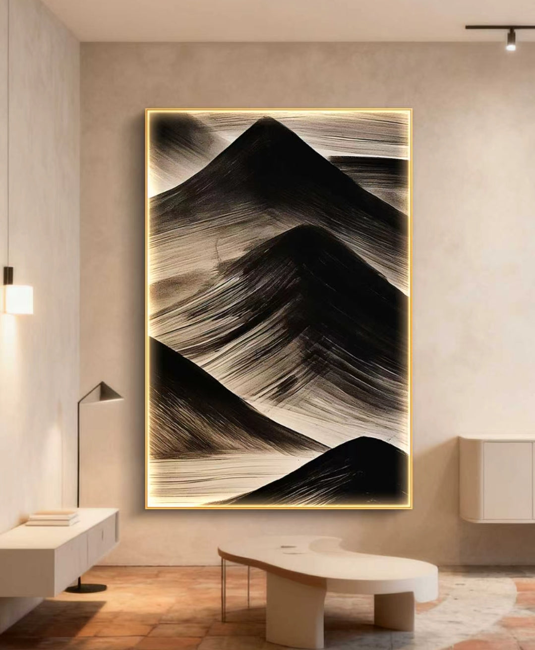 Tidal Peaks Abstract Oil Painting