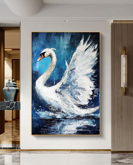 Onlookers Art | Oil Painting | White Swan Oil Painting