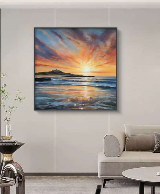 Onlookers Art | Oil Painting | Ocean's Embrace Oil Painting