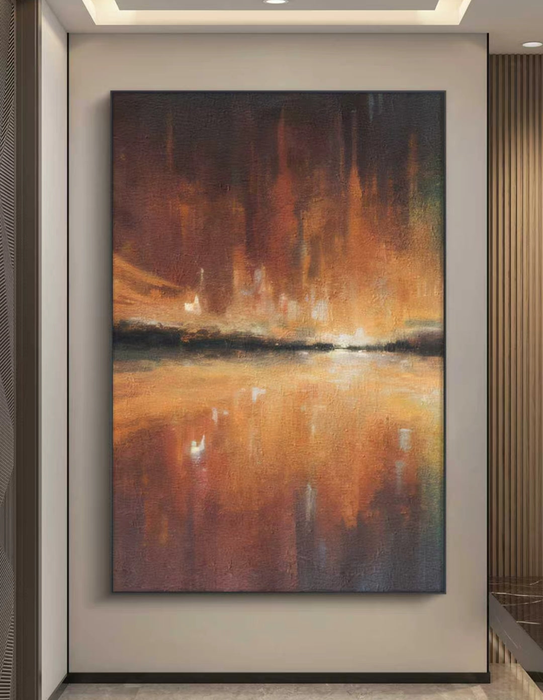 Embers of the Horizon Abstract Oil Painting