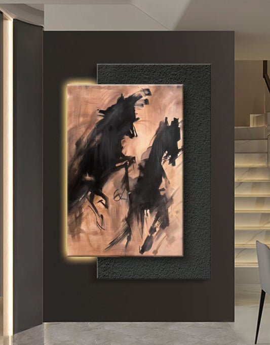 Onlookers Art | Oil Painting | Stride Abstract Oil Painting