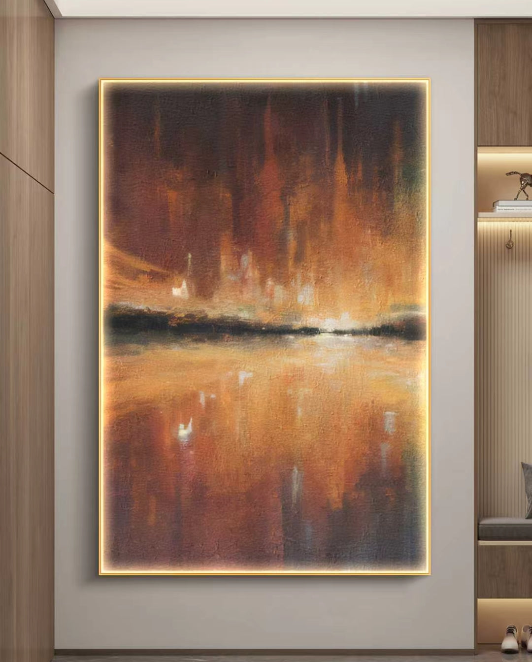 Embers of the Horizon Abstract Oil Painting