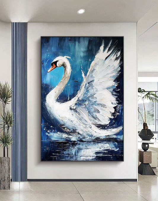 Onlookers Art | Oil Painting | White Swan Oil Painting