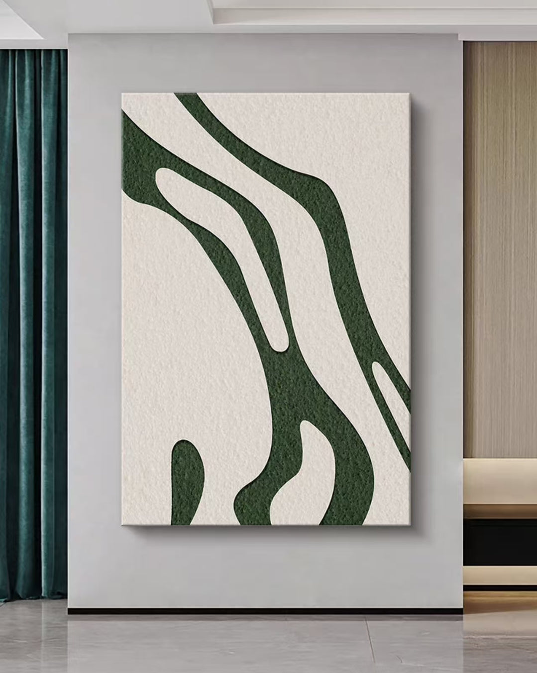 Emerald Cloud Abstract Oil Painting