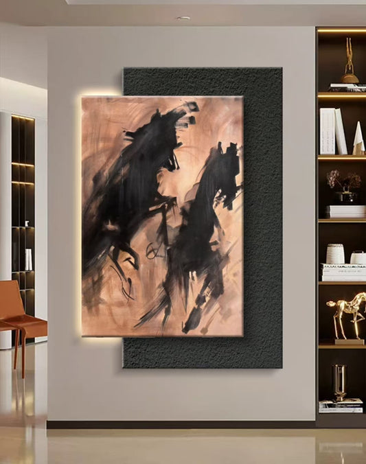 Onlookers Art | Oil Painting | Stride Abstract Oil Painting