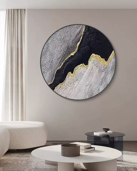 Onlookers Art | Oil Painting | Shades of Opulence Round Oil Painting