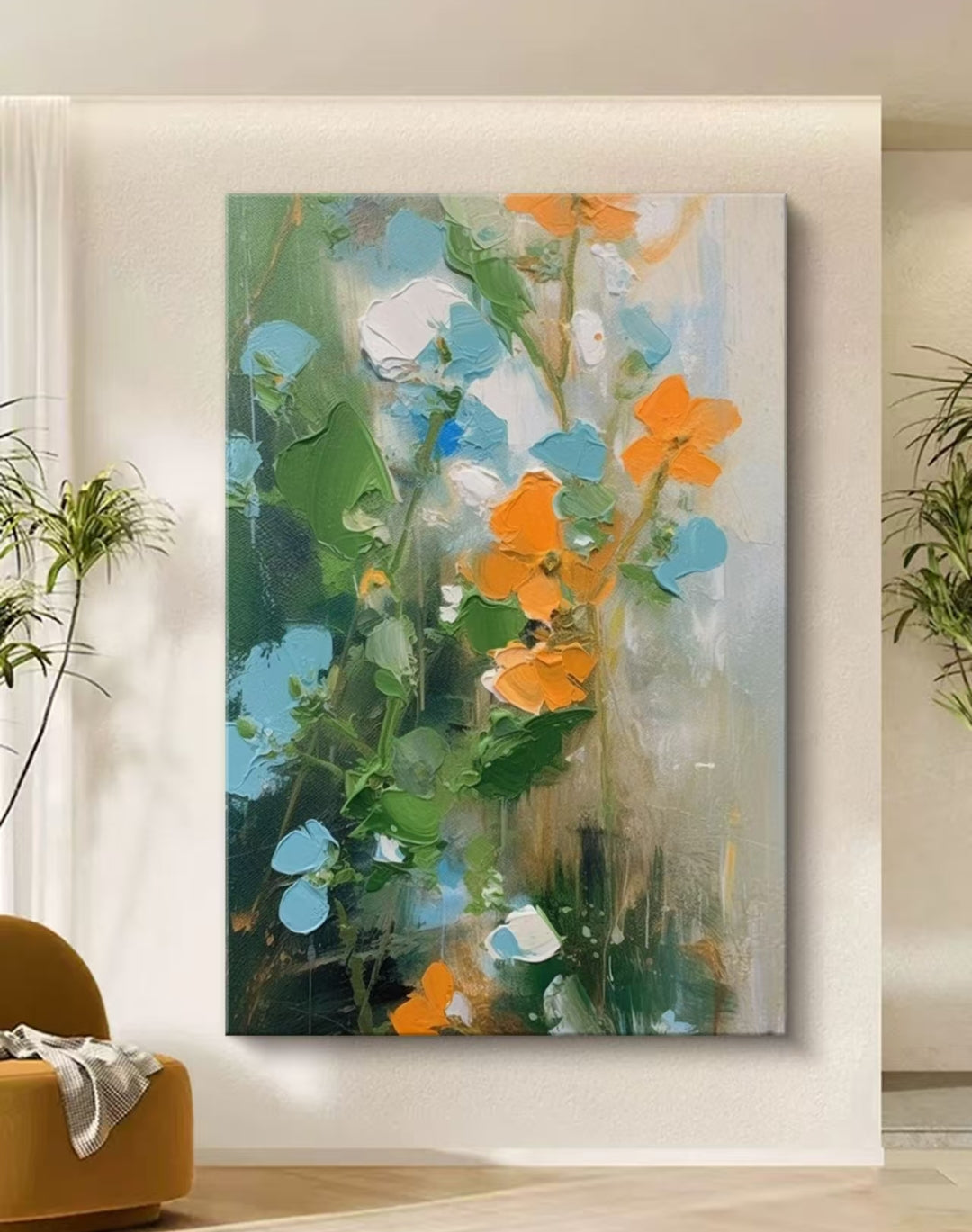 Onlookers Art | BRIGHT FLORAL OIL PAINTING 80 X 120CM BLACK