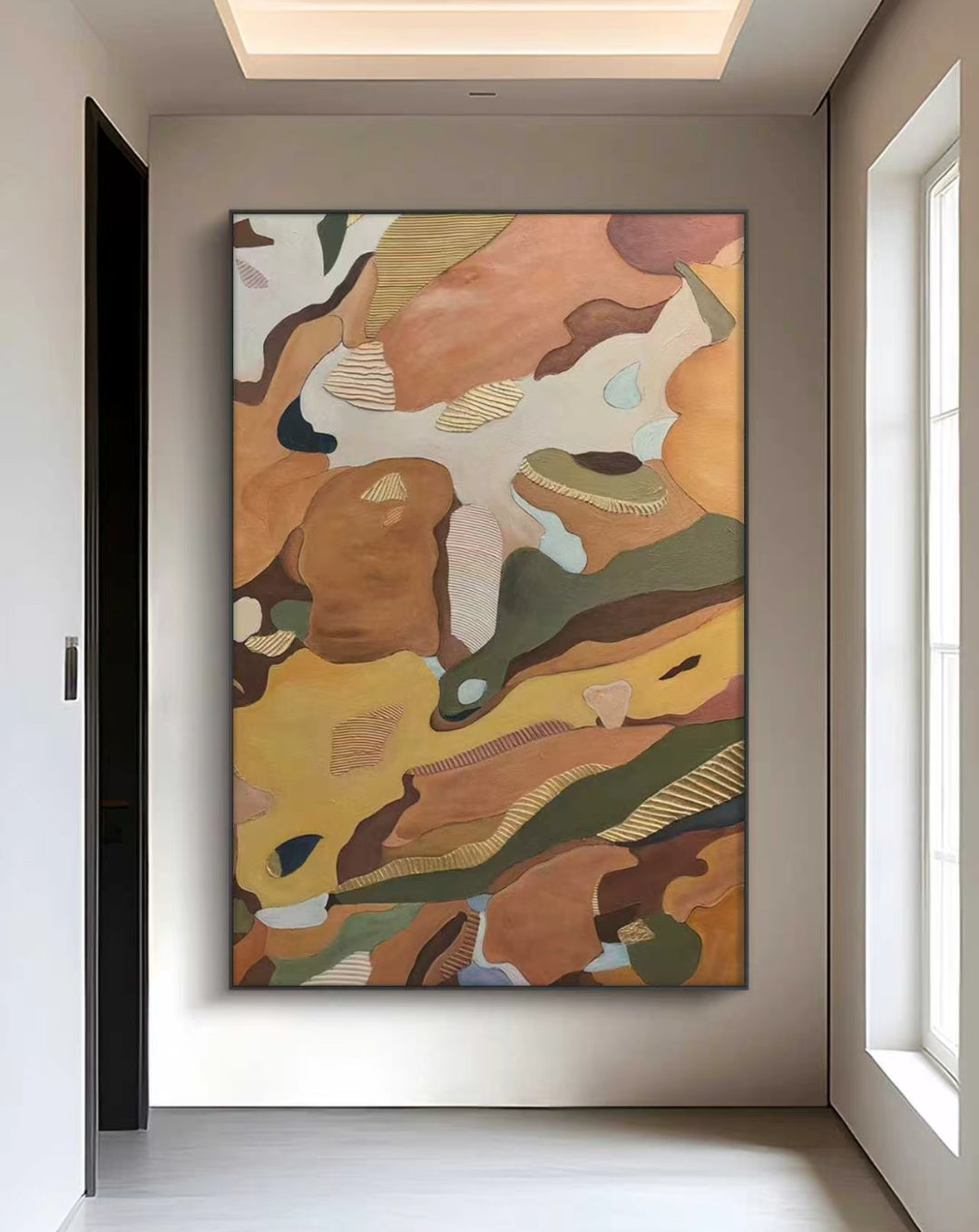 Earthen Symphony Abstract Oil Painting